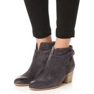 VINCE Harriet Leather Block Heel Bootie Ankle Booties Size 9.5 Brown